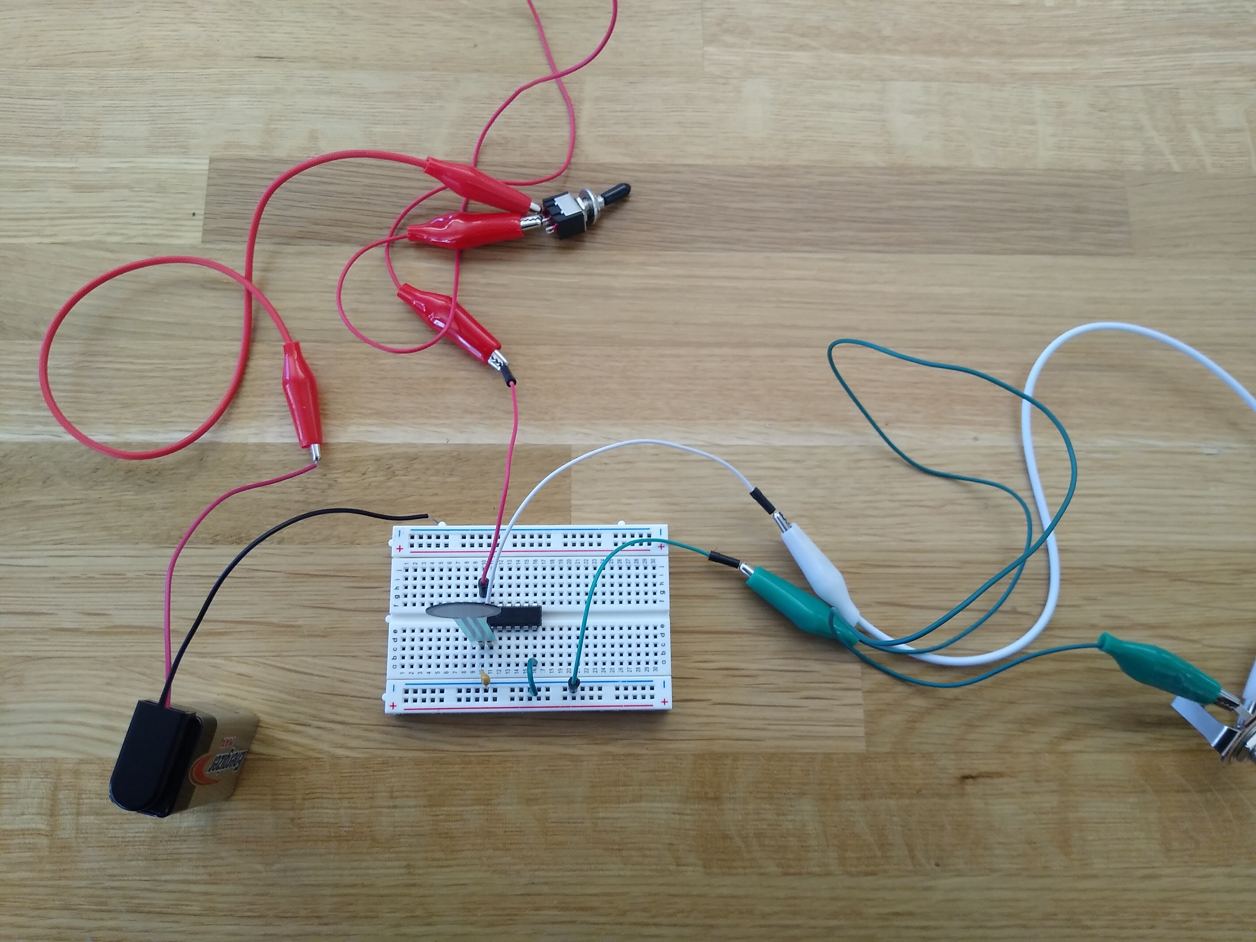 Picture of a breadboard with components on it.